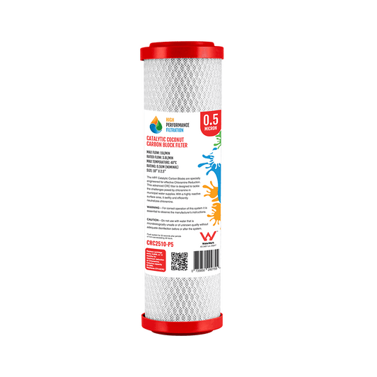 0.5 Micron - Coconut Carbon Block Filter - Chloramine Reduction - 10" x 2.5"
